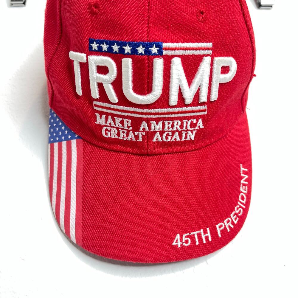 Trump Make America Great Again Red Hat 45th President USA Flag Cap - Picture 5 of 6